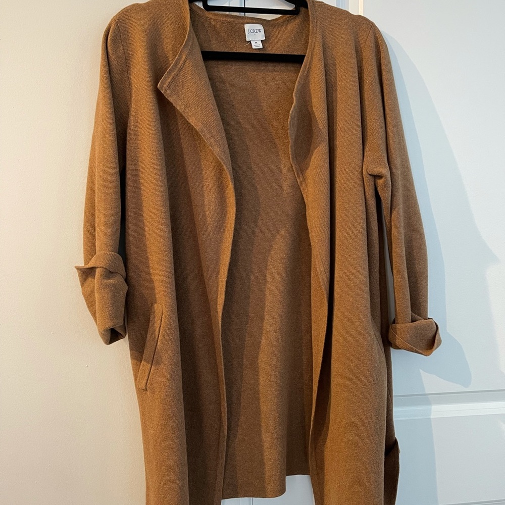 J Crew Vanessa Sweater Jacket in Heather Camel Med